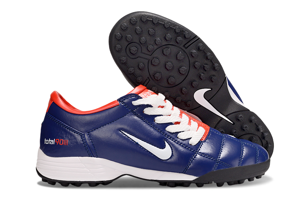 T90 Series MD Turf Soccer Shoes with Grass Spikes - Blue Void/Orange/White/Black