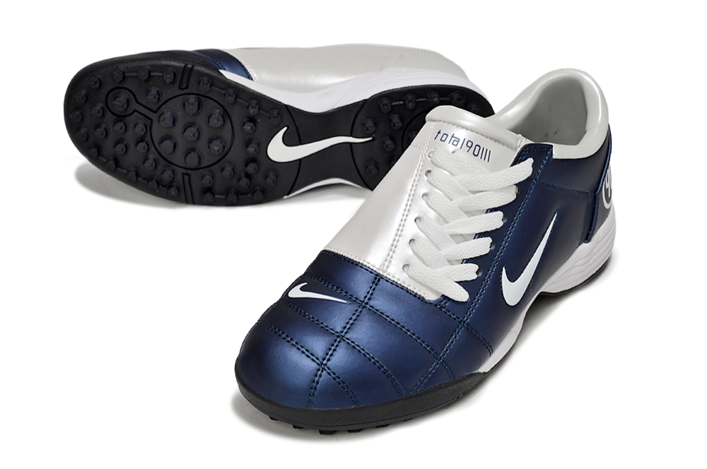 T90 Series MD Turf Soccer Shoes with Grass Spikes - Blue/White/Black