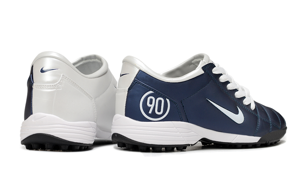T90 Series MD Turf Soccer Shoes with Grass Spikes - Blue/White/Black