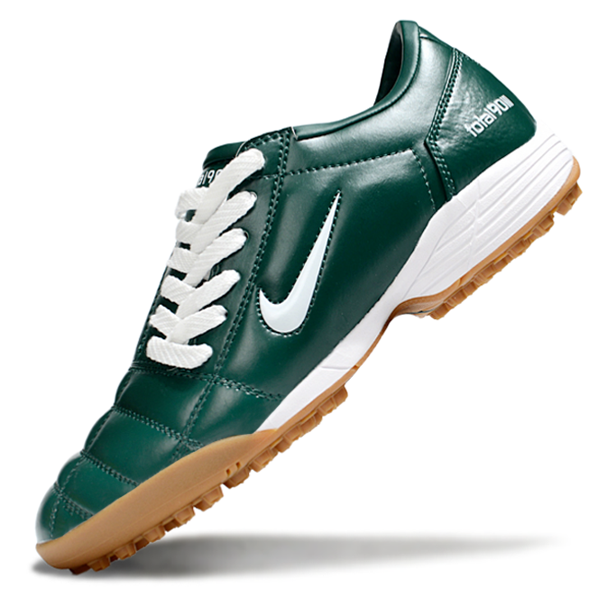 T90 Series MD Turf Soccer Shoes with Grass Spikes - Dark Green/White/Brown
