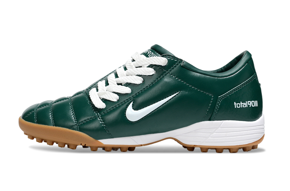 T90 Series MD Turf Soccer Shoes with Grass Spikes - Dark Green/White/Brown