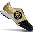 T90 Series MD Turf Soccer Shoes with Grass Spikes - Gold/Black/White