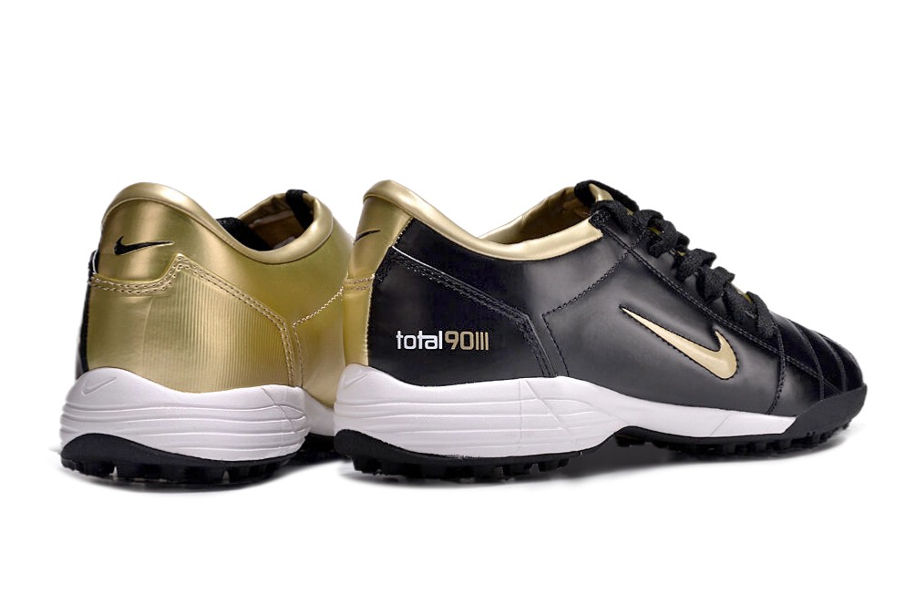 T90 Series MD Turf Soccer Shoes with Grass Spikes - Gold/Black/White