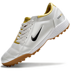 T90 Series MD Turf Soccer Shoes with Grass Spikes - Gold/White/Black/Brown