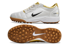 T90 Series MD Turf Soccer Shoes with Grass Spikes - Gold/White/Black/Brown