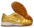 T90 Series MD Turf Soccer Shoes with Grass Spikes - Gold/White/Brown