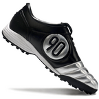 T90 Series MD Turf Soccer Shoes with Grass Spikes - Metallic Silver/Black/White