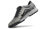 T90 Series MD Turf Soccer Shoes with Grass Spikes - Metallic Silver/Black/White