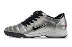 T90 Series MD Turf Soccer Shoes with Grass Spikes - Metallic Silver/Black/White