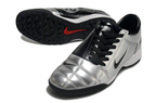 T90 Series MD Turf Soccer Shoes with Grass Spikes - Metallic Silver/Black/White