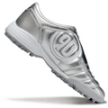 T90 Series MD Turf Soccer Shoes with Grass Spikes - Metallic Silver/Gray/White