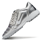 T90 Series MD Turf Soccer Shoes with Grass Spikes - Metallic Silver/Gray/White