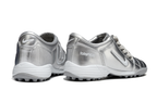 T90 Series MD Turf Soccer Shoes with Grass Spikes - Metallic Silver/Gray/White
