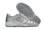 T90 Series MD Turf Soccer Shoes with Grass Spikes - Metallic Silver/Gray/White