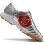 T90 Series MD Turf Soccer Shoes with Grass Spikes - Metallic Silver/Orange/Brown
