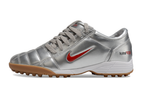 T90 Series MD Turf Soccer Shoes with Grass Spikes - Metallic Silver/Orange/Brown