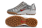 T90 Series MD Turf Soccer Shoes with Grass Spikes - Metallic Silver/Orange/Brown
