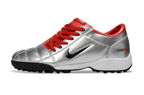 T90 Series MD Turf Soccer Shoes with Grass Spikes - Metallic Silver/Orange/White/Black