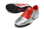 T90 Series MD Turf Soccer Shoes with Grass Spikes - Metallic Silver/Orange/White/Black
