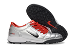 T90 Series MD Turf Soccer Shoes with Grass Spikes - Metallic Silver/Orange/White/Black