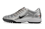 T90 Series MD Turf Soccer Shoes with Grass Spikes - Metallic Silver/Red/Black
