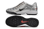 T90 Series MD Turf Soccer Shoes with Grass Spikes - Metallic Silver/Red/Black