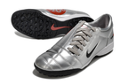 T90 Series MD Turf Soccer Shoes with Grass Spikes - Metallic Silver/Red/Black
