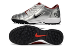 T90 Series MD Turf Soccer Shoes with Grass Spikes - Metallic Silver/Red/White/Black