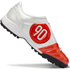 T90 Series MD Turf Soccer Shoes with Grass Spikes - Off White/Orange/White/Black