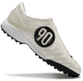 T90 Series MD Turf Soccer Shoes with Grass Spikes - Off White/White/Black