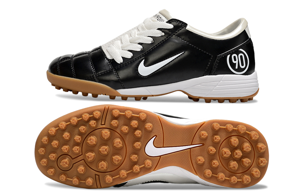 T90 Series MD Turf Soccer Shoes with Grass Spikes - Off White/White/Black/Brown