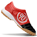 T90 Series MD Turf Soccer Shoes with Grass Spikes - Orange/Black/White/Silver