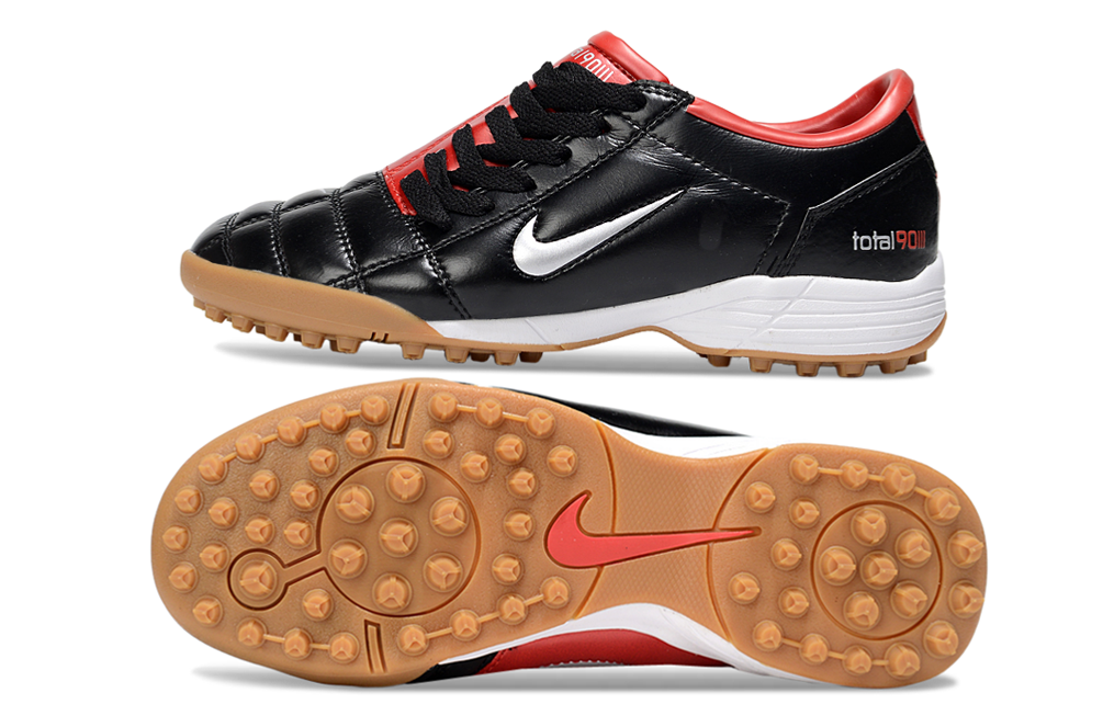 T90 Series MD Turf Soccer Shoes with Grass Spikes - Orange/Black/White/Silver