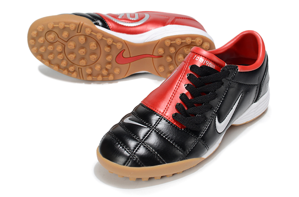 T90 Series MD Turf Soccer Shoes with Grass Spikes - Orange/Black/White/Silver