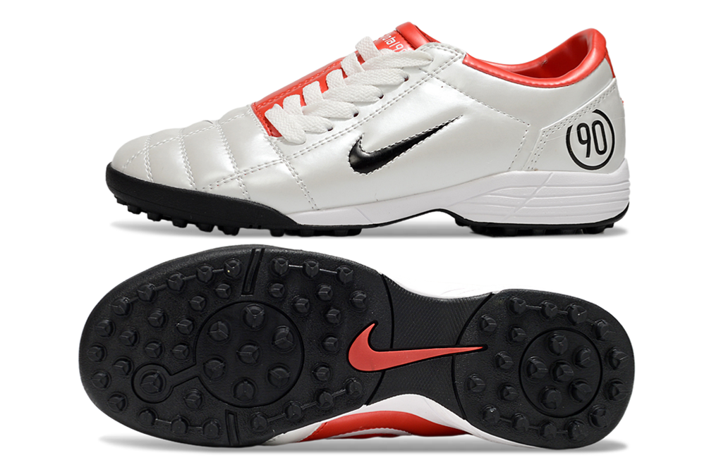 T90 Series MD Turf Soccer Shoes with Grass Spikes - Orange/White/Black