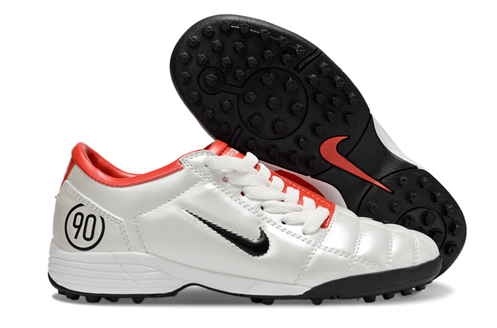 T90 Series MD Turf Soccer Shoes with Grass Spikes - Orange/White/Black