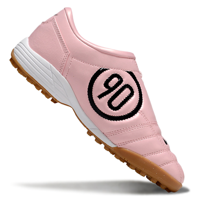 T90 Series MD Turf Soccer Shoes with Grass Spikes - Pink/White/Black/Brown