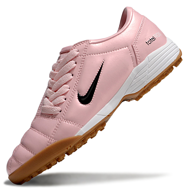 T90 Series MD Turf Soccer Shoes with Grass Spikes - Pink/White/Black/Brown