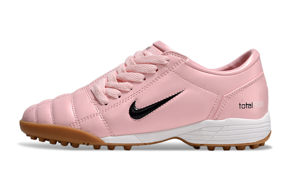 T90 Series MD Turf Soccer Shoes with Grass Spikes - Pink/White/Black/Brown