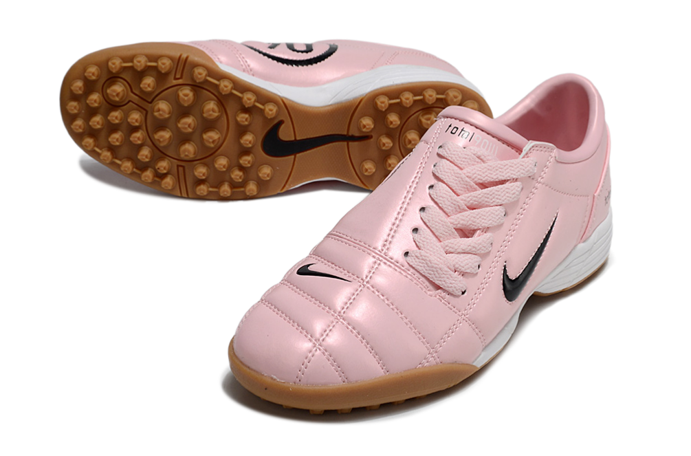 T90 Series MD Turf Soccer Shoes with Grass Spikes - Pink/White/Black/Brown