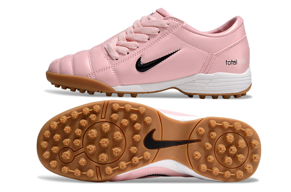 T90 Series MD Turf Soccer Shoes with Grass Spikes - Pink/White/Black/Brown