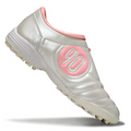 T90 Series MD Turf Soccer Shoes with Grass Spikes - Silver/Pink/White