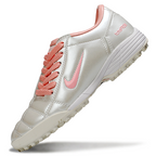 T90 Series MD Turf Soccer Shoes with Grass Spikes - Silver/Pink/White