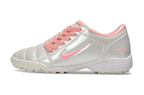 T90 Series MD Turf Soccer Shoes with Grass Spikes - Silver/Pink/White