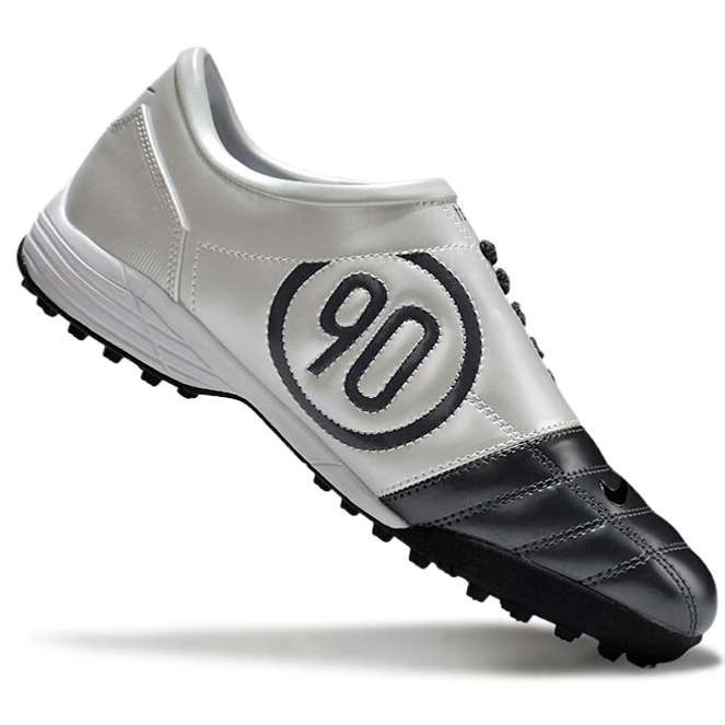 T90 Series MD Turf Soccer Shoes with Grass Spikes - Smoke Grey/Black/White