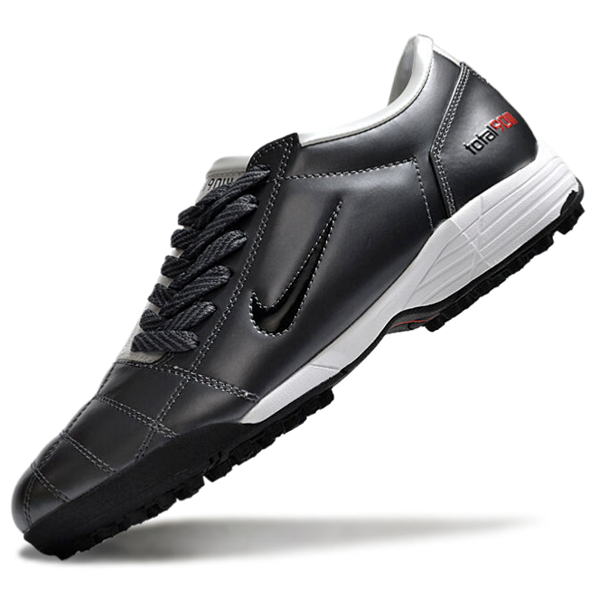 T90 Series MD Turf Soccer Shoes with Grass Spikes - Smoke Grey/Black/White