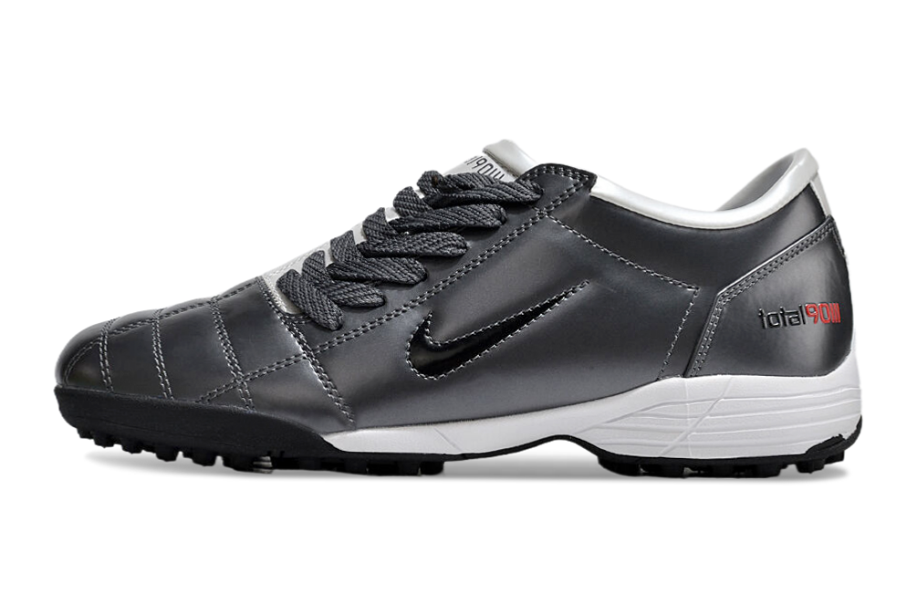 T90 Series MD Turf Soccer Shoes with Grass Spikes - Smoke Grey/Black/White
