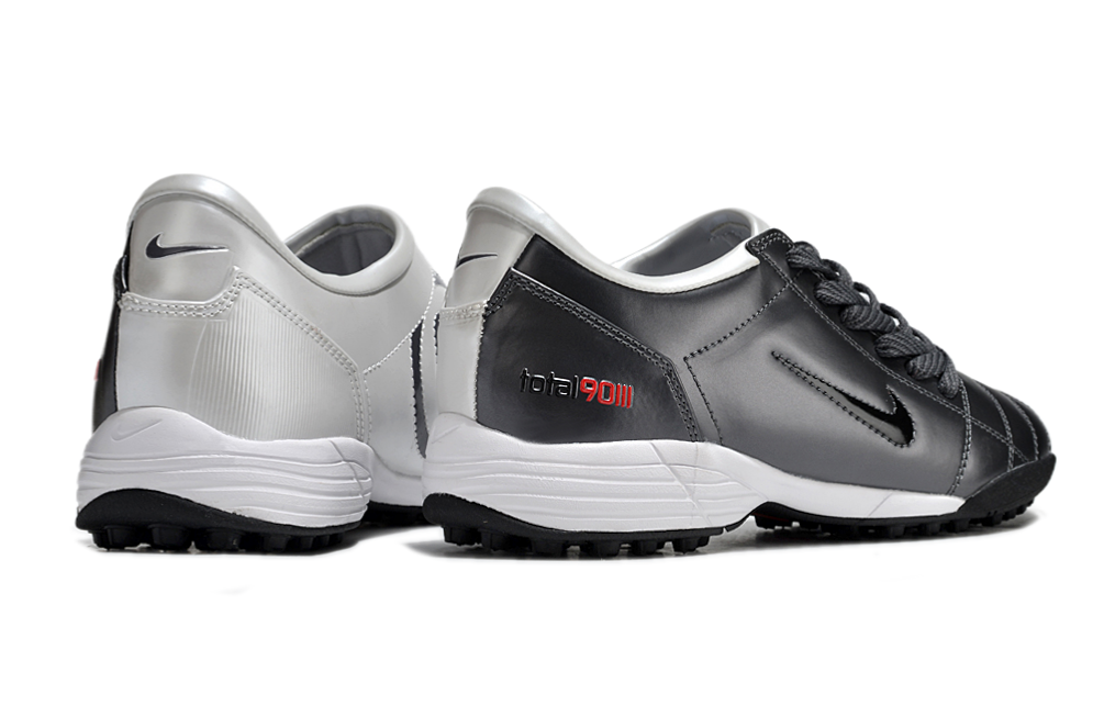 T90 Series MD Turf Soccer Shoes with Grass Spikes - Smoke Grey/Black/White