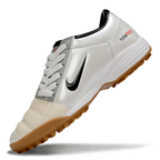 T90 Series MD Turf Soccer Shoes with Grass Spikes - White/Black/Gum Light Brown