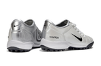 T90 Series MD Turf Soccer Shoes with Grass Spikes - White/Metallic Silver/Black